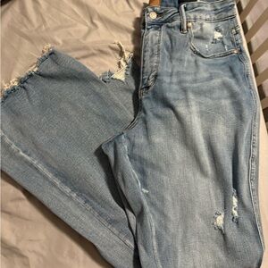 Judy Blue Light-Wash Distressed Wide-Leg Jeans